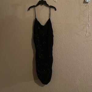 Black mini dress with sparkles